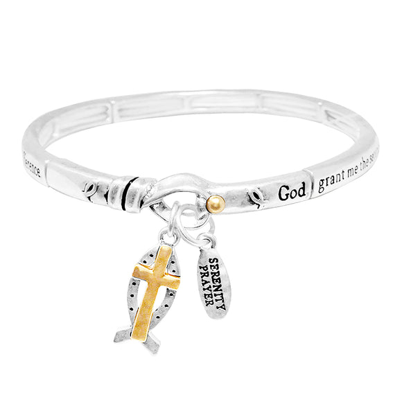 Inspirational Religious Charms Stretch Bracelet, 7