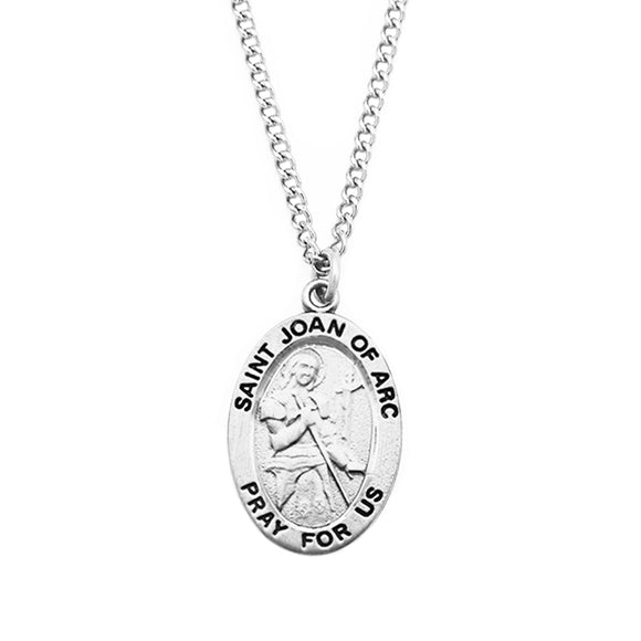 Pewter Saint Medal Pendant On Stainless Steel Necklace with Biography and Picture Folder, 18