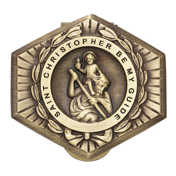 Antiqued Brass Tone Religious Medal 