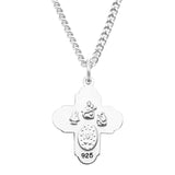 Small Four Way Cross with Holy Spirit Pendant Necklace, 18" (325 Sterling Silver)