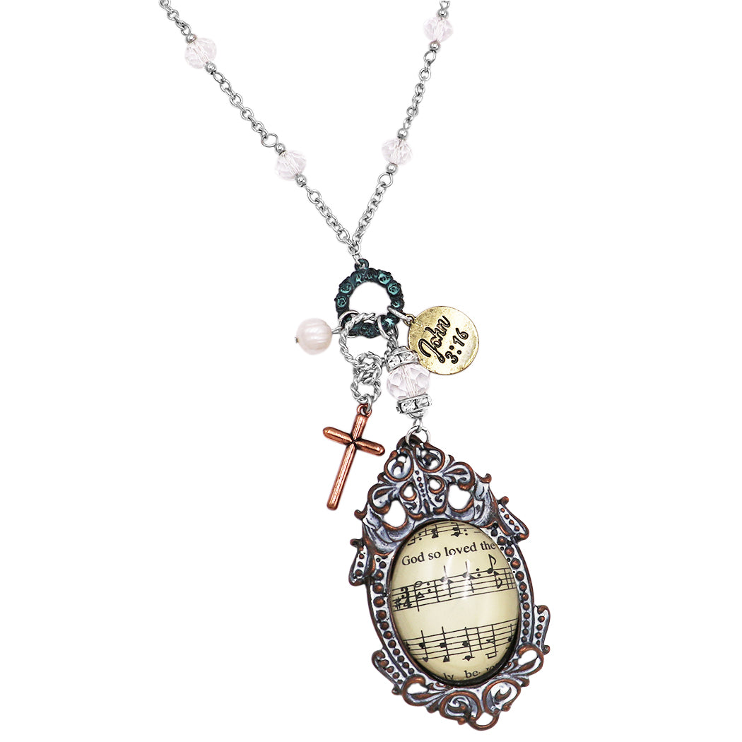 Inspirational Bible Verse JOHN 3:16 Glass Bubble Cabochon With