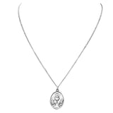 Oval First Communion Chalice Medal Pendant Necklace, 18"