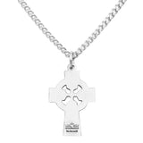 Sterling Silver Small White Celtic Cross Pendant Necklace, 18"