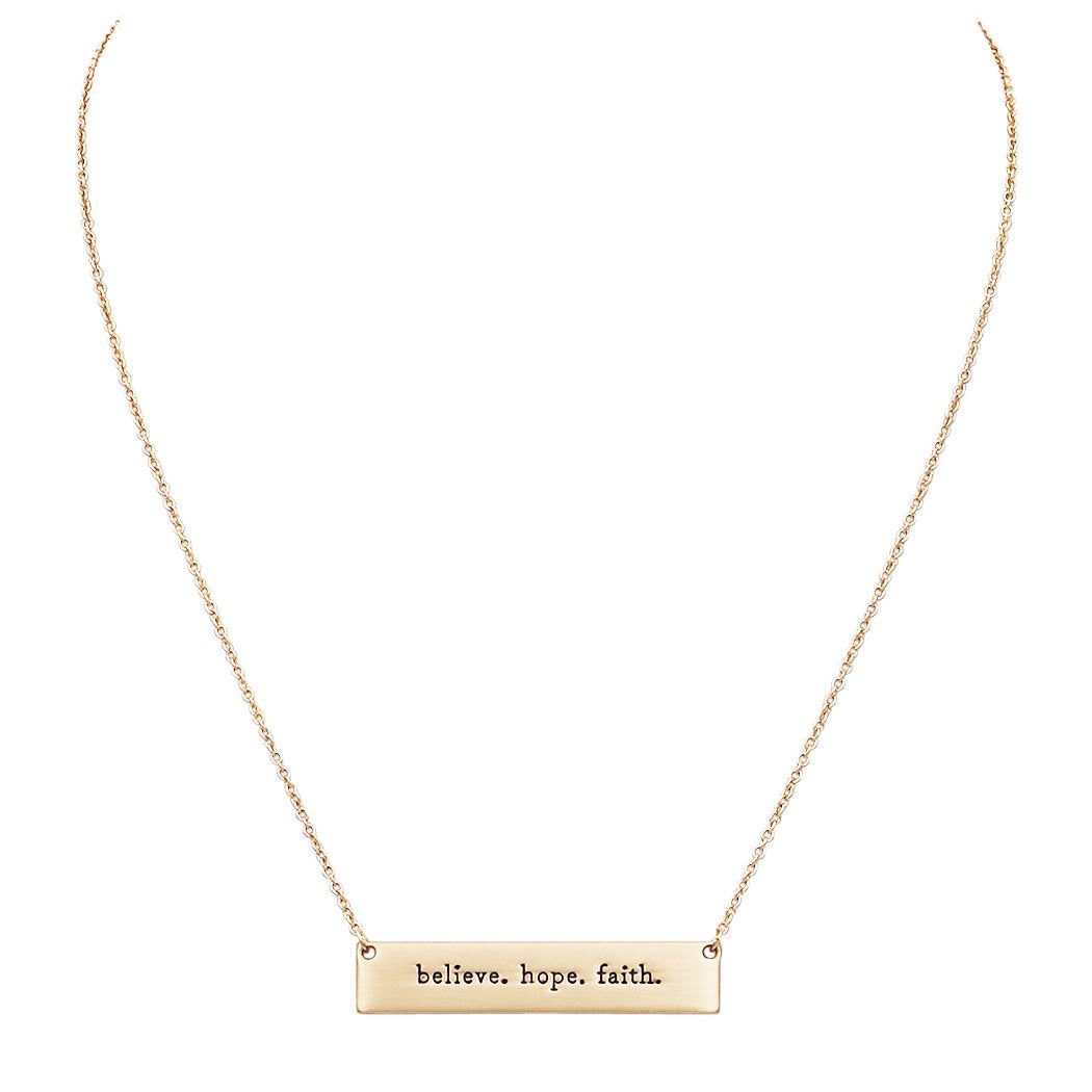 Believe sales bar necklace