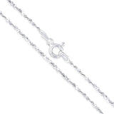 Made In Italy Dainty Sterling Silver Serpentine Chain And Stunning Crystal Rhinestone Christian Cross Necklace Pendant, 18"