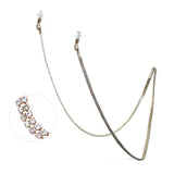 Elegant Crystal Rhinestone Strap Reader Eyeglass Chain Holder Necklace, 28.5"