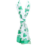 St. Patrick's Day Irish Clover Silky Stripe Lightweight Fashion Scarf 60 Inches