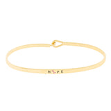 Pink Ribbon Breast Cancer Awareness Inspirational Thin Hook Bracelet, 7.25" (HOPE Gold Tone)