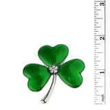 Stunning Green Enamel Lucky Shamrock 3 Leaf Clover St Patrick's Day Irish Boutonniere Brooch Pin, 1.75"