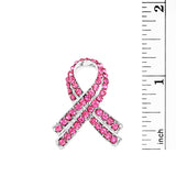 Women's Charming Pink Ribbon Crystal Rhinestone Lapel Pin Brooch 1.5"