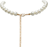 Stunning Simulated Pearl Knotted Strand Necklace With Lobster Clasp (16"+3" Extender, Cream, Gold Tone, 8MM)
