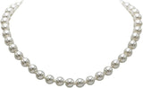 Stunning Simulated Pearl Knotted Strand Necklace With Lobster Clasp (16"+3" Extender, Cream, Gold Tone, 8MM)