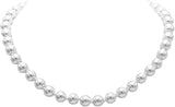Stunning Simulated Pearl Knotted Strand Necklace With Lobster Clasp (16"+3" Extender, White, Silver Tone, 8MM)