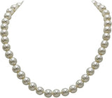 Stunning Simulated Pearl Knotted Strand Necklace With Lobster Clasp (18"+3" Extender, Cream, Gold Tone, 10MM)