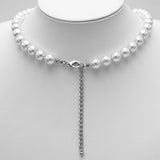 Stunning Simulated Pearl Knotted Strand Necklace With Lobster Clasp (18"+3" Extender, Cream, Gold Tone, 10MM)