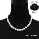 Stunning Simulated Pearl Knotted Strand Necklace With Lobster Clasp (18"+3" Extender, Cream, Gold Tone, 10MM)