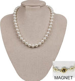 Timeless Classic Simulated Pearls Knotted Strand Necklace With Easy Connect Clasp (10mm, 18", Cream Gold Tone)