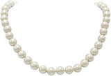 Timeless Classic Simulated Pearls Knotted Strand Necklace With Easy Connect Clasp (10mm, 18", Cream Gold Tone)