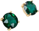 Timeless Classic Crystal Stud Earrings With Hypoallergenic Sterling Silver Post Backs, 12mm (Emerald Green AB Gold Tone)