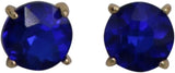 Timeless Classic Crystal Stud Earrings With Hypoallergenic Sterling Silver Post Backs, 12mm (Royal Sapphire Blue Gold Tone)