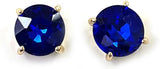 Timeless Classic Crystal Stud Earrings With Hypoallergenic Sterling Silver Post Backs, 12mm (Royal Sapphire Blue Gold Tone)