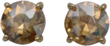 Timeless Classic Colorful AB Crystal Stud Earrings With Hypoallergenic Sterling Silver Post Backs, 0.55" (Light AB Topaz Gold Tone)