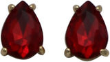Timeless Classic Colorful AB Crystal Stud Earrings With Hypoallergenic Sterling Silver Post Backs, 0.55" (Red Gold Tone)