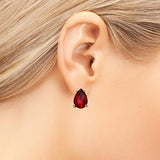 Timeless Classic Colorful AB Crystal Stud Earrings With Hypoallergenic Sterling Silver Post Backs, 0.55" (Red Gold Tone)