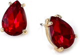 Timeless Classic Colorful AB Crystal Stud Earrings With Hypoallergenic Sterling Silver Post Backs, 0.55" (Red Gold Tone)