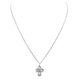 Pewter Small Religious Four Way Cross Pendant Necklace 18"
