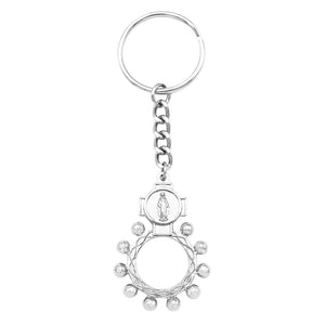 Religious Gift Miraculous Medal Rosary Keychain, 4.3"
