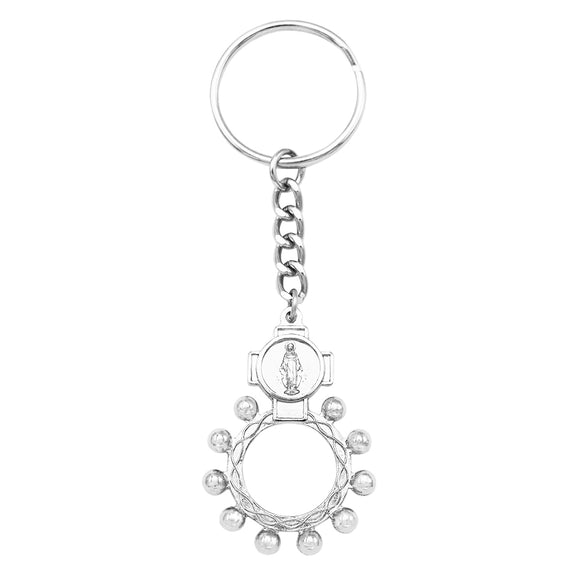 Religious Gift Miraculous Medal Rosary Keychain, 4.3