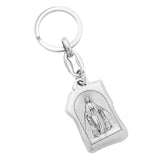 Double Sided Religious Keychain with St Christopher Patron Saint of Travelers and Drivers and Miraculous Medal of Mary