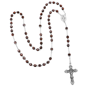 Miraculous Medal Glass Bead Rosary, 22" (Copper)