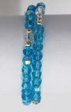 5-Decade Spiral Wrap Rosary Bracelet (Aqua Aurora Borealis Bead)