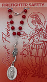 Uplifting Blessings One Decade Saint Rosary and Prayer Card, St Florian for Firefighter Safety