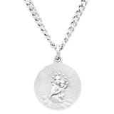 Petite Scapular Medal Sacred Heart of Jesus Pewter Pendant Necklace, 24"