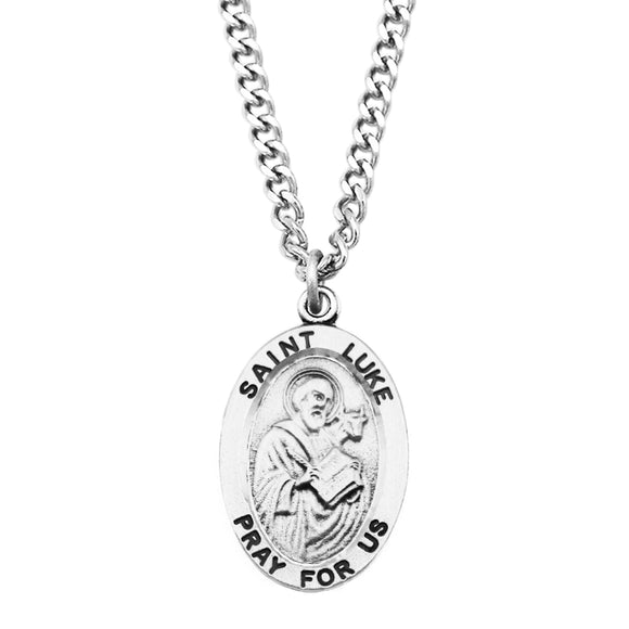 Pewter Saint Medal Pendant On Stainless Steel Necklace with Biography and Picture Folder 24