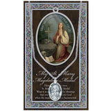 Pewter Saint Medal Pendant On Stainless Steel Necklace with Biography and Picture Folder, 18" (St Mary Magdalene)