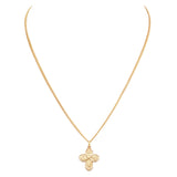 Small Four Way Cross with Holy Spirit Pendant Necklace, 18" (16K Yellow Gold Layered)