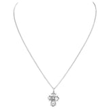 Sterling Silver Small Four Way Cross Confirmation Medal Pendant Necklace, 18"