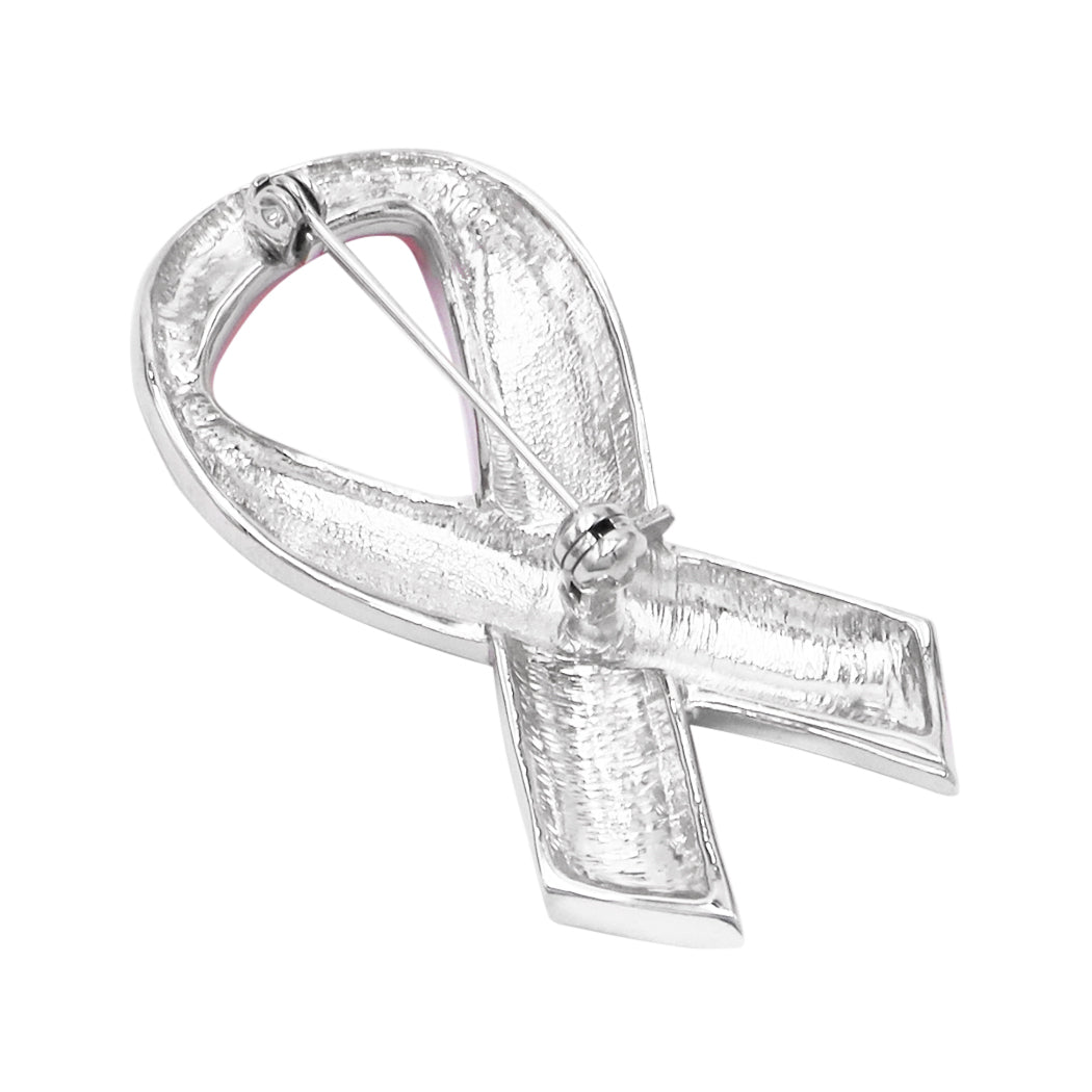Statement Pink Ribbon Breast Cancer Awareness Enamel Lapel  display picture 1