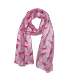 Satin Stripe Lightweight Pink Ribbon Breast Cancer Awareness Fashion Scarf, 60" (Light Pink Background)