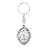 Double Sided Holy Family and St Joseph Classic Keychain