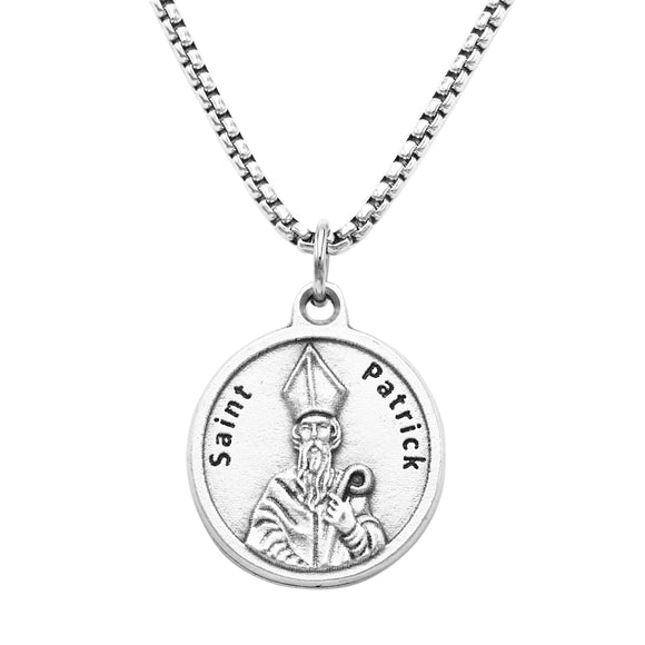St Patrick Irish Blessing Medal Pendant Necklace, 18