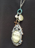 Inspirational Bible Verse JOHN 3:16 Glass Bubble Cabochon With Charms Necklace, 30"+3" Extender