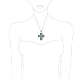 Unique Western Style Howlite Cross Necklace, 18"+ 3" Extender