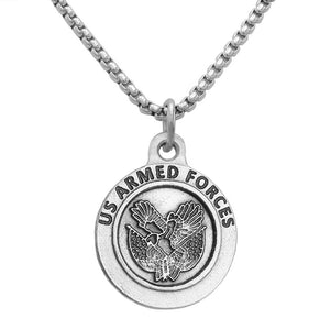 Rosemarie Collections St Michael Military Pendant Necklace US Armed Forces