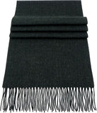 Soft Acrylic Winter Scarf, 66 x 12 Inches with 3 Inch Fringe, Cozy Cold Weather Accessory (Plain, Charcoal)