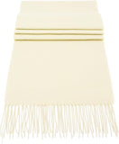 Soft Acrylic Winter Scarf, 66 x 12 Inches with 3 Inch Fringe, Cozy Cold Weather Accessory (Plain, Cream Ivory)